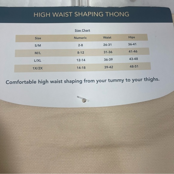 NEW Essentials by Tummy Tank High Waist Shaping Thong S/M NWT - Picture 5 of 7